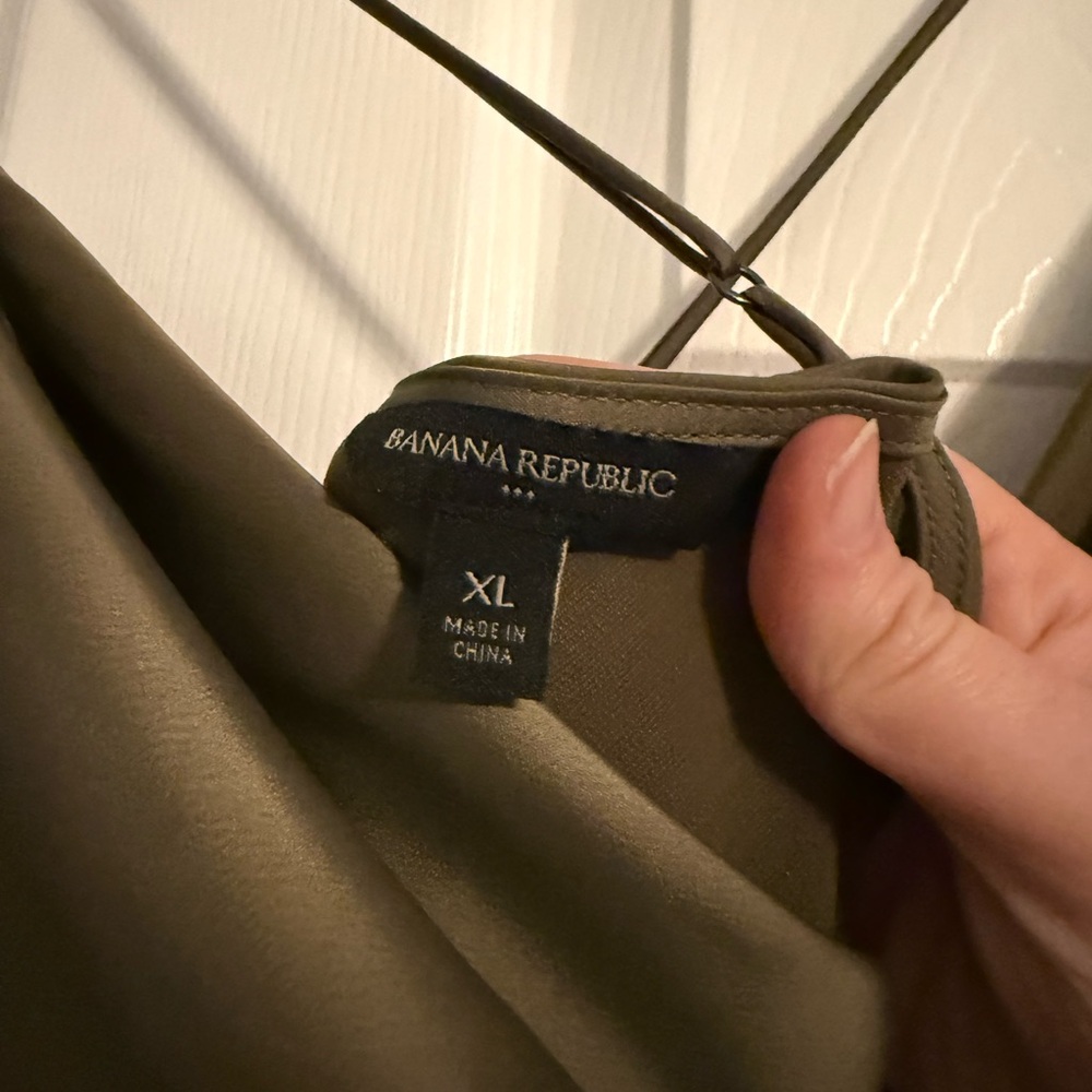Banana Republic Olive Satin Slip Maxi Dress - Picture 4 of 8